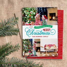 Mycket God jul Script 3-foto Julkort