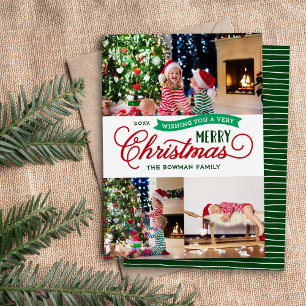Mycket God jul Script 3-foto Julkort