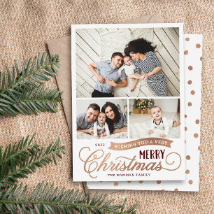 Mycket God jul Script 3-foto Julkort