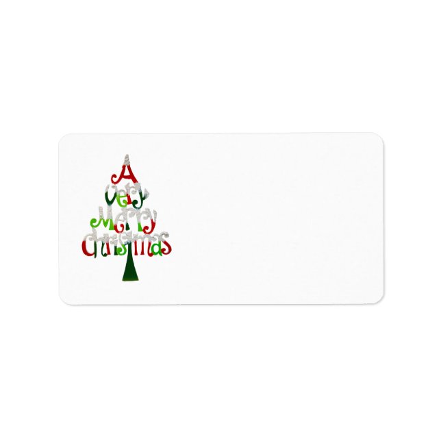 Mycket God jul Träd Adressetikett (Framsidan)