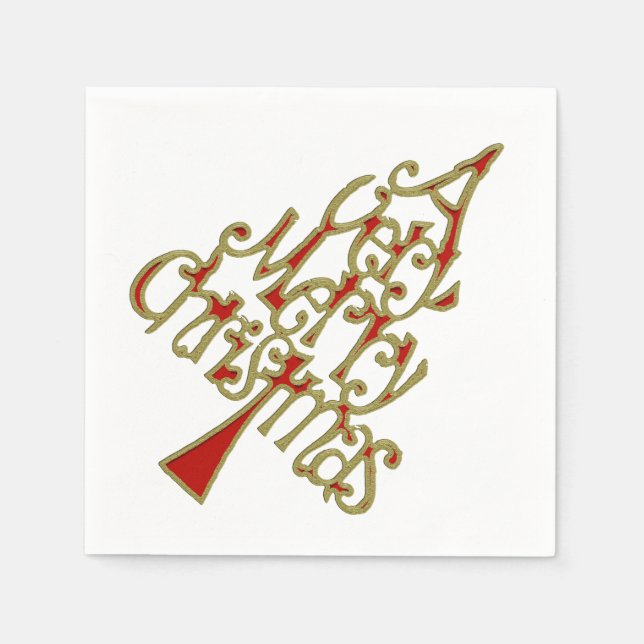Mycket God jul Träd Pappersservett (Framsidan)