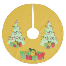 Mycket God jul Träd Skirt Julgransmatta Borstad Polyester