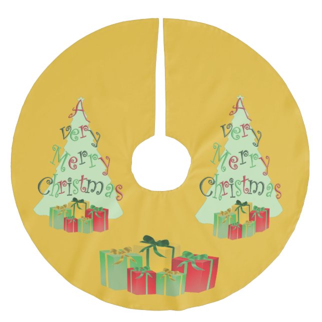 Mycket God jul Träd Skirt Julgransmatta Borstad Polyester (Framsidan)