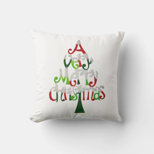 Mycket God jul Träd Utomhuskudde (Framsida)