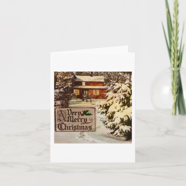 Mycket God jul, traditionell vinter Helgkort (Framsida)