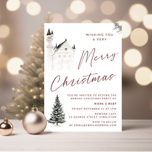 Mycket God jul Winter Wonderland Party Inbjudningar