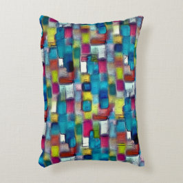 Mycket grov struktur av färgstarka kvadratiska for prydnadskudde