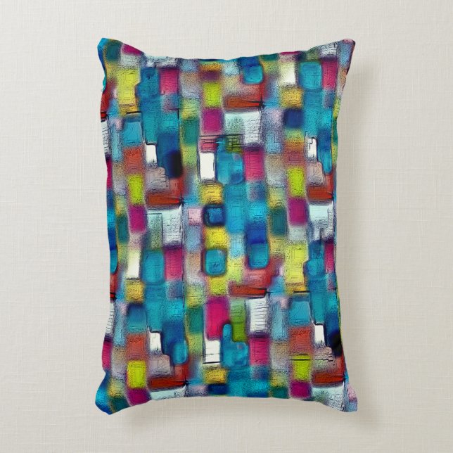 Mycket grov struktur av färgstarka kvadratiska for prydnadskudde (Framsidan(Vertikal))