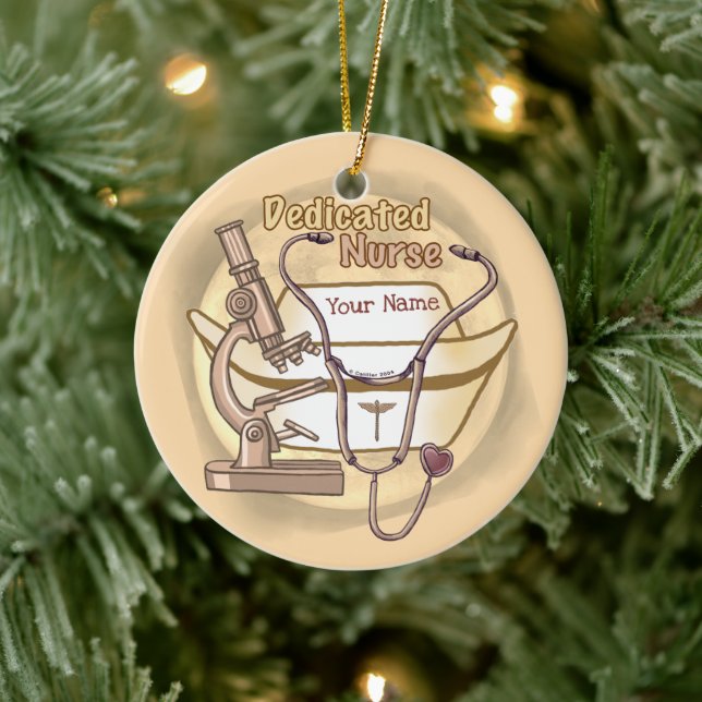Mycket hängiven sjuksköterska julgransprydnad keramik (Träd)