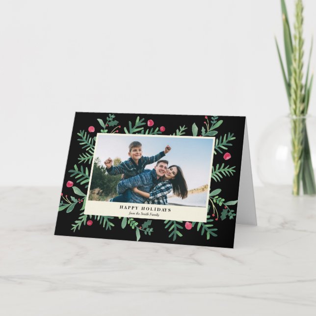 Mycket jul för bärglad helgakvarell | helgkort (Framsida)