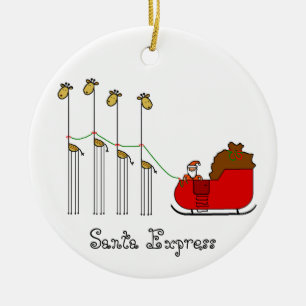 Mycket jul för en giraff - uttryckliga Santa Julgransprydnad Keramik