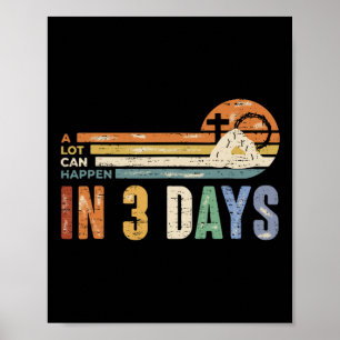 Mycket kan hända om 3 dagar Blommigt Retro Vintage Poster
