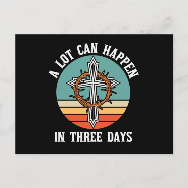 Mycket kan hända om tre dagar Påsk Jesus Christian Vykort (Framsida)