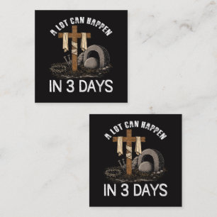 Mycket Kan Hända På 3 Dagar Påsk Religiös Fyrkantigt Visitkort