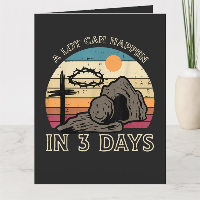 Mycket kan hända på 3 dagar påsk religiös kort (Framsida)