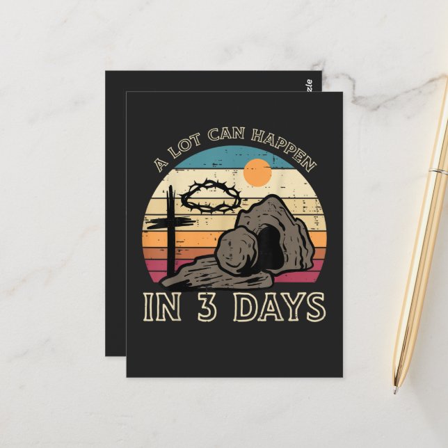 Mycket kan hända på 3 dagar påsk religiös vykort (Fram/Back In Situ)