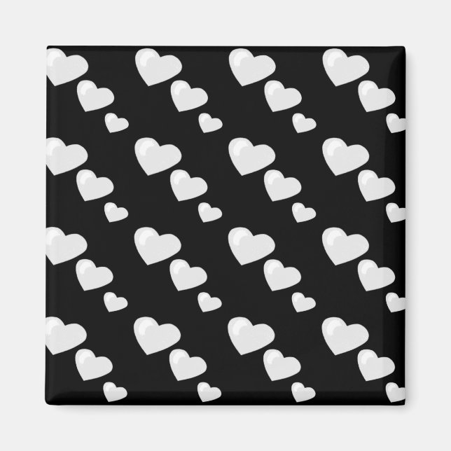Mycket Kärlek (Heart Mönster) (Vit) Magnet (Framsidan)