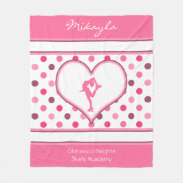 Mycket körsbärsröd konståkare för polka fleecefilt