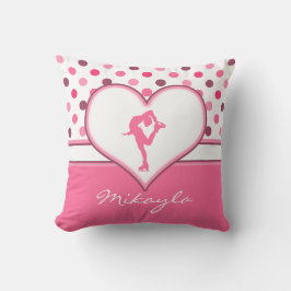 Mycket körsbärsröd konståkare för polka kudde