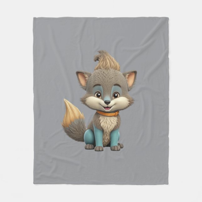 Mycket kute Fox Fleecefilt (Framsidan)