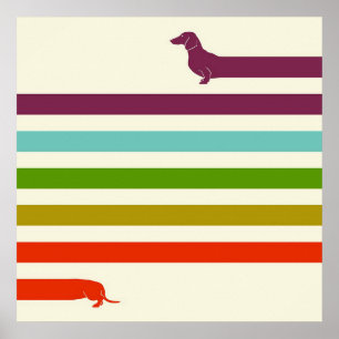 Mycket lång Dachshund-färgad Husky Älskare Poster
