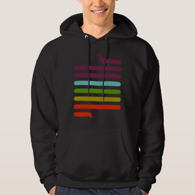 Mycket lång Dachshund Hoodie (Framsida)
