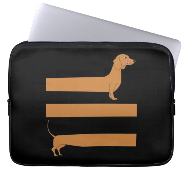 Mycket lång Dachshund roligt Laptop Fodral (Framsidan)