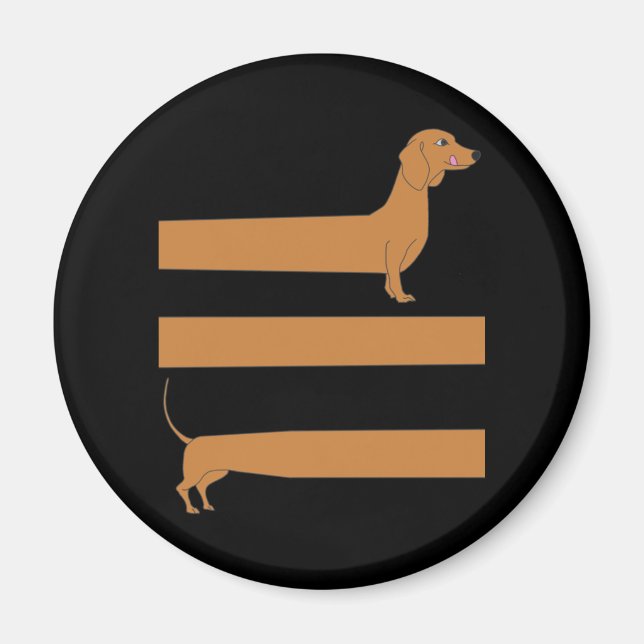 Mycket lång Dachshund roligt Magnet (Framsidan)