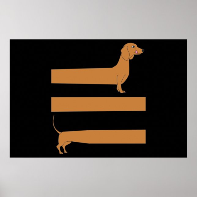 Mycket lång Dachshund roligt Poster (Framsidan)