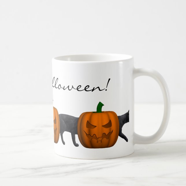 Mycket lång Halloween-katt Kaffemugg (Höger)