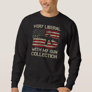Mycket liberal med min vapensamling Ar15 Usa Flag Lång Ärmad Tröja