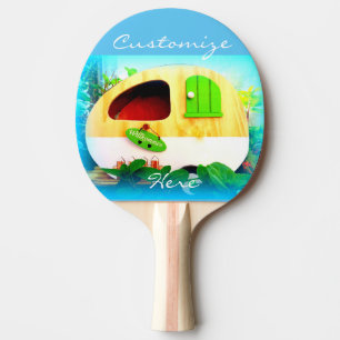 Mycket liten huszigenarehusvagn pingisracket