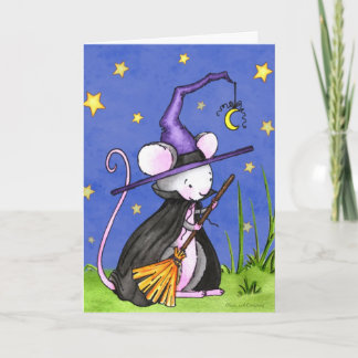 Mycket liten mushäxa Halloween Kort