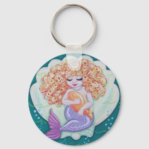 Mycket liten sjöjungfru Keychain Nyckelring