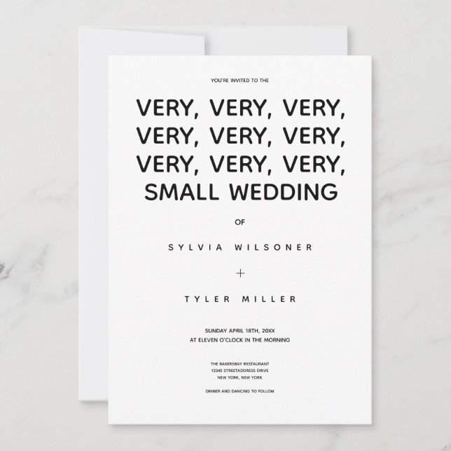 Mycket liten svart vit Bröllop-typografi, minimalt (Framsida)