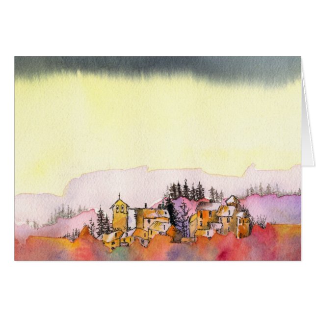 Mycket litet landskap hälsningskort (Framsidan Horizontal)