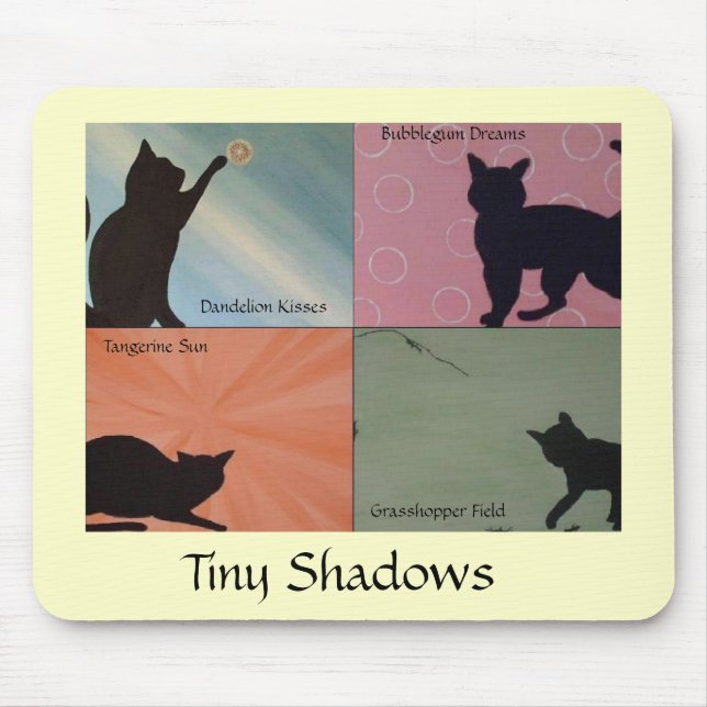 Mycket litet skuggar katten Mousepad - GULT Musmatta (Framsidan)