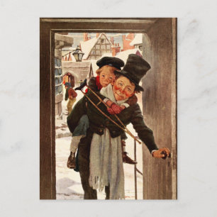 Mycket litet Tim och egennamn Cratchit på juldagen Helg Vykort