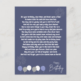 Mycket lustigt Dikt för födelsedagen Mamma Vykort