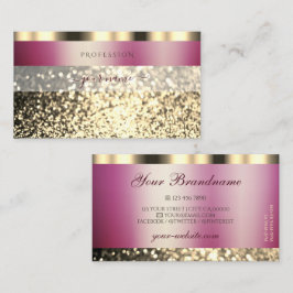 Mycket Luxurit Burgundi och Guld Sparkling Glitter Visitkort