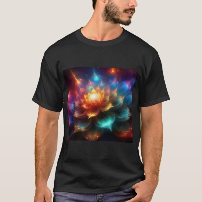 Mycket manipulerad Blommigt Fractal T Shirt (Framsida)