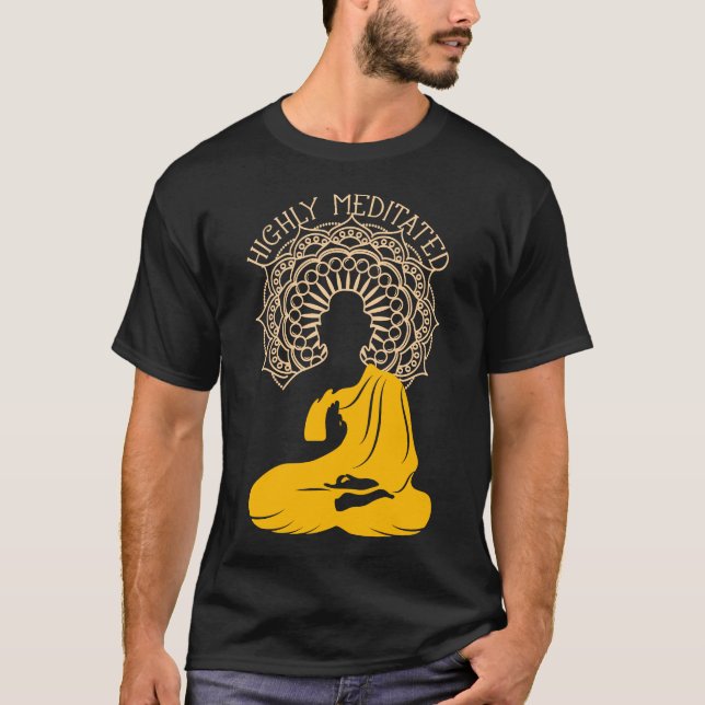 Mycket mediterat| Yin Yang Buddha Gift T Shirt (Framsida)