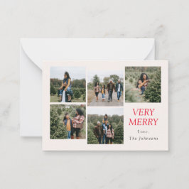 Mycket merry 5 Photo Collage Anteckningskort