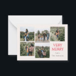 Mycket merry 5 Photo Collage Anteckningskort<br><div class="desc">Det här helgdag har fem foton och ett mycket fint hälsning.</div>
