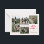 Mycket merry 5 Photo Collage Anteckningskort<br><div class="desc">Det här helgdag har fem foton och ett mycket fint hälsning.</div>