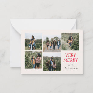 Mycket merry 5 Photo Collage Anteckningskort
