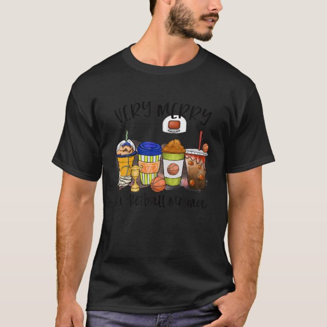 Mycket merry Basketball Mamma-julkaffe Basket T Shirt (Framsida)