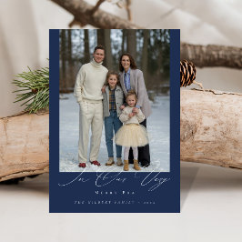 Mycket merry Era Classic Family Photo Jul Navy Julkort