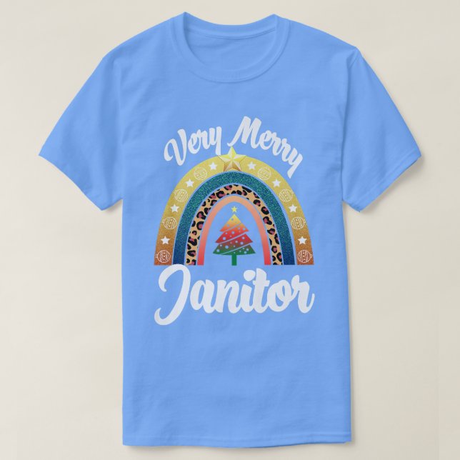 Mycket merry Janitor Rainbow Funny Women Profdence T Shirt (Design framsida)