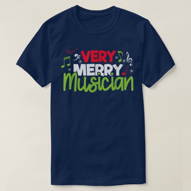 Mycket merry Musician Musical Artist Music Helgdag T Shirt (Design framsida)